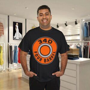 Mighty Mopar 340 4-Barrel Pie Plate T-Shirt